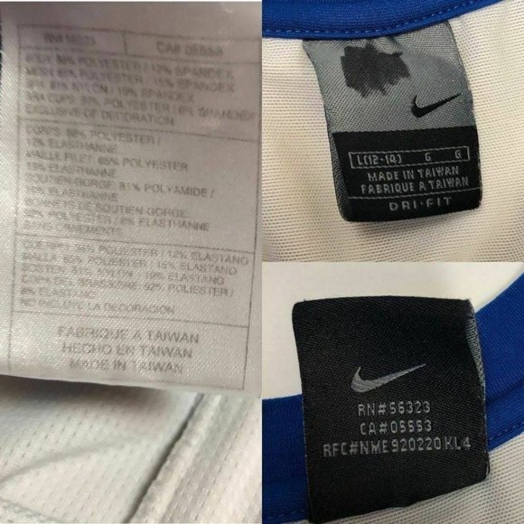 Nike workout racerback tank blue & white - Picture 4 of 6
